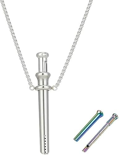 Machify Scoop Necklace, Portable Anixiety Breathing Spoon Pendant Necklace with Tea Spoon (silver)