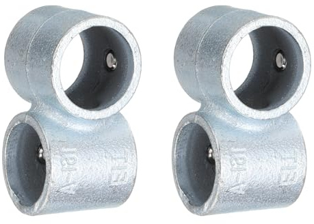 sourcing map 2Pcs End Rail Clamps Fit for 1 Conduit Metal 1.9mm Thick 180 Degree Chain Link Fence Fittings Galvanized Pipe 180 Degree Connectors with Bolts & Nuts for DIY Shelf Rack Cart