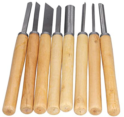 Juego de cinceles para tornear madera, herramientas de gubia para tallar carpintería de acero de alta velocidad de grado profesional para torneado de madera y manualidades, kit de