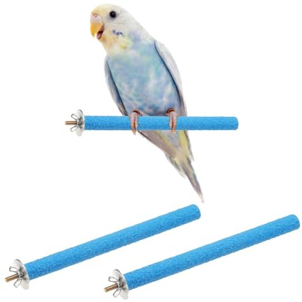 QUARKZMAN Perchoir pour Oiseaux, Bâton Coloré pour Aiguiser Les Griffes, Perchoir en Bois À Surface Rugueuse pour Perroquet 20 x 1.8 Cm, (Bleu, 2 Pcs), Destiné pour La Maison/Les Parcs