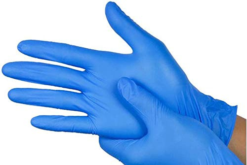 STRONG QUALITY 100 Pack Box MEDIUM SIZE BLUE POWDER FREE VINYL GLOVES | Latex Free - Food Safe - Ambidextrous | PERFECT For Everyday Use -- AQL 1.5 EN455 CLASS 1