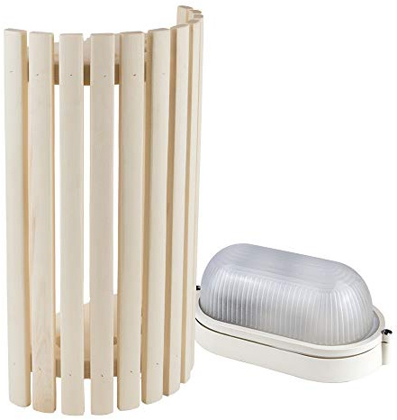 Kit d'éclairage de Sauna Abat-jour Sawo 914-VA de Tremble avec E27 IP54 Lampe de Sauna et Câble de Silicone 5m SiHF