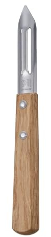 André Verdier Potato Peeler with Oak Wooden Handle, Straight Vegetable Peeler, Hardened Stainless Steel Blade, 100% Made in France