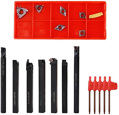 Sculpture L'outil du Bois Porte Multifonctions carbure Monobloc Inserts Boring Bar avec des clés for Tour Outils Outil de Tournage à la Main Lathe Tool Set (Size : Normal)