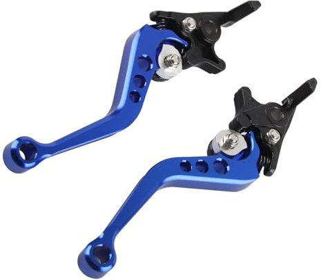 1 par Freno de Mano para Moto de Doble Disco Mango Manija Aleación de Aluminio CNC Universal Motocicleta Modificación de Palanca de Freno de Doble Disco (Azul)