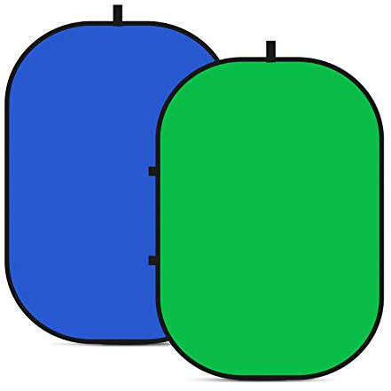NEEWER Chromakey Backdrops, doppelseitiger Blau und Grün Bildschirm, 2 in 1 Faltbarer und umkehrbarer Hintergrund für Fotografie, Gaming und Live Streaming, 5'×6.6'/1.5m×2m (Blau/Grün)