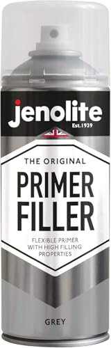 JENOLITE Peinture d'apprêt de remplissage en aérosol | GRIS | Apprêt flexible avec des propriétés de remplissage élevées | Remplit les petites bosses et rayures pour une finition lisse | 400ml