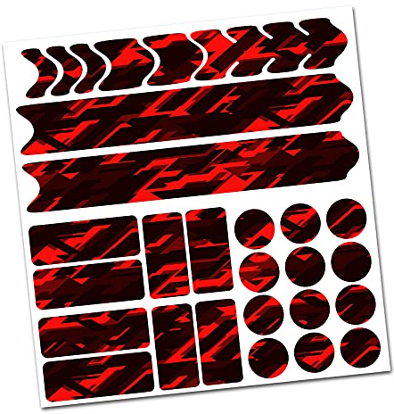 AlphaShield Bicycle Frame Protector - Chain Stays Protection Film Sticker - Carbon MTB BMX Paint Protection Film - Neon Red