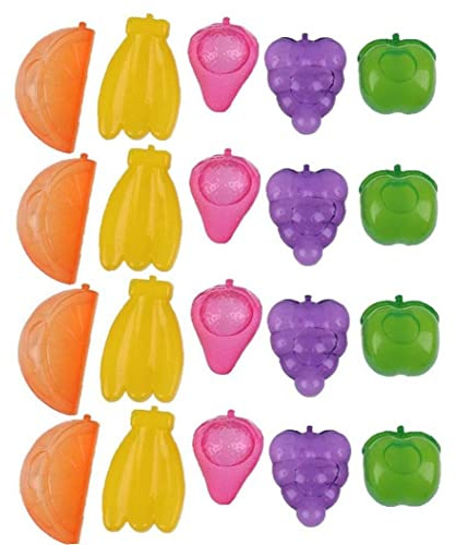 Casiler 20 Pcs Reusable Ice Cubes,Colorful Fruit Shaped Water Filled Ice Cubes Ice Cubes for Drinks, Whiskey, Wine or Beer