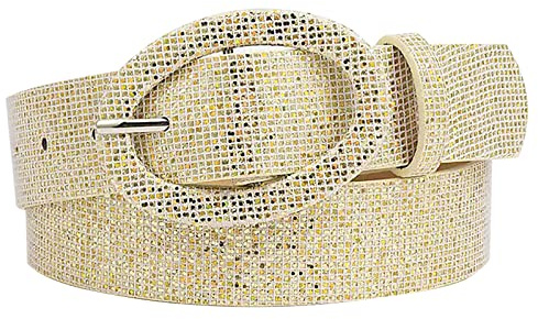 CCAIPU Damen Gürtel - 106X3.5CM, Strassbesatz & Verstellbare Schnalle (gold)