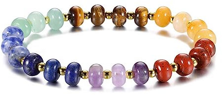 CrystalTears 7 Chakren Armband Damen elastischer Chakra Steine Armschmuck Heilstine Kristalle Bracelet elegant Geschenke für Mama