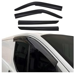 OMAC Windabweiser für VW T5 T6 Transporter 2003-2024 Schwarz 4tlg | Regenabweiser, Schützt vor Regen und Spritzwasser, waschstraßenfest
