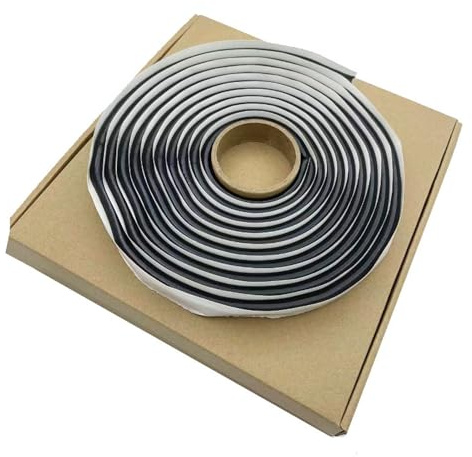 CLKE 1 PCS Joint Butyle, Ruban Butyle 9mm x 4m, Adhésif Noir Rond | Mastic Butyle avec Boîte, Ruban Etanche Butyle, pour Pare-brise, Phares et Encadrements de Portières
