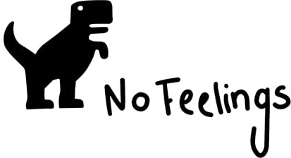 Inkster® No Feelings Dinosaur Tattoo | Temporäres Tattoo mit EU-Kosmetikzertifizierung | wasserfest + vegan | revolutionäres 2-Wochen-Tattoo | Fake Tattoos und Klebetattoos für Erwachsene