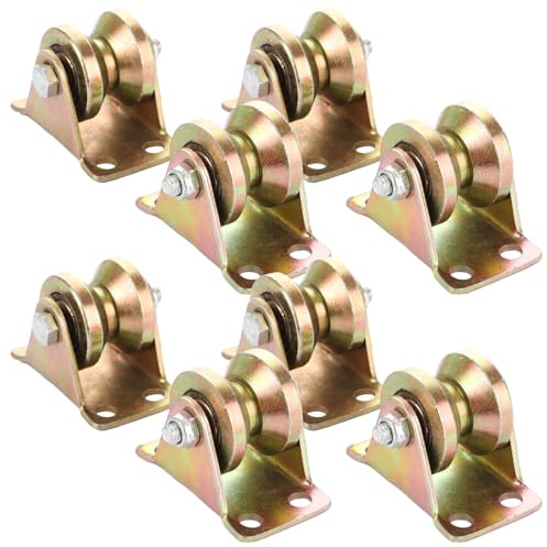 WOPPLXY 8 Pièces Poulie de Levage, Poulie de Renvoi en V, Roulette Portail Coulissant pour Cordes Rail Portail