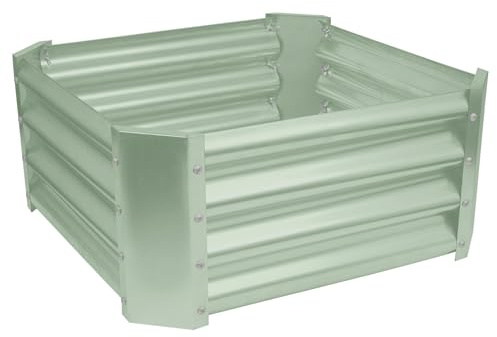 Harbour Housewares 1x Vert 60cm x 60cm Carrée Acier Galvanisé Lit de Jardin Surélevé - Grand Extérieur Légume Fleur Grandir Planteur Creux Boîte