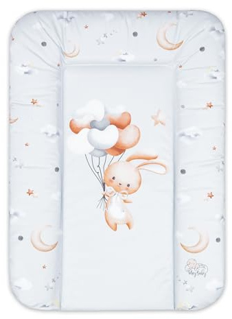 Wickelauflage Wickelkommode Auflage Baby 70 x 50 cm - Wickelmatte Wickeltischauflage Wasserfest Wickelunterlage Weich Kaninchen