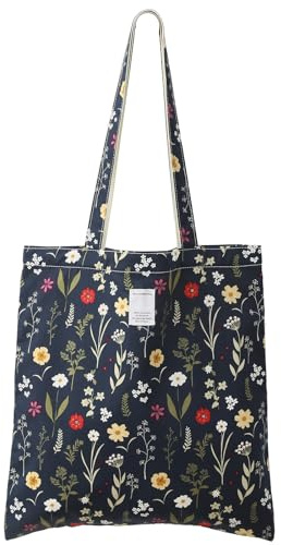 SEPWIK Canvas Tote Bag for Women, Reusable Cloth Cotton Bags for School Shopping Beach Grocery Shopper Handbags Scandihome Series