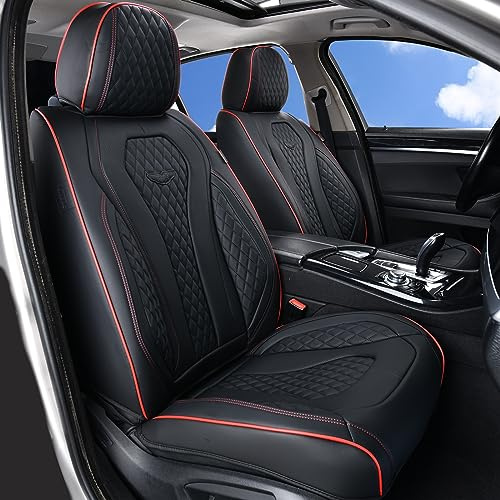 Coverado Autositzbezüge, Premium Leder Sitzbezug Auto, Wasserdichtes Autositzschoner vordersitze 2 Stück, Universelle Fit für die meisten Limousinen SUV Pick-up Truck B8839 Seat