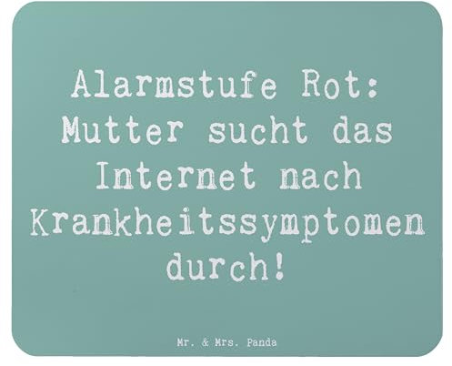 Mr. & Mrs. Panda Mauspad Spruch Alarmstufe Rot: Mutter sucht das Internet nach Krankheitssymptomen durch! - Geschenk, Mutter-Kind-Beziehung,