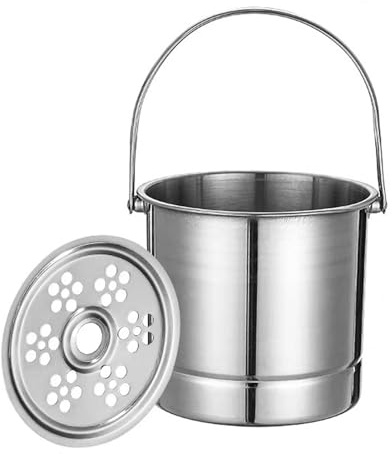 Seau à glace professionnel épais en acier inoxydable avec plaque filtrante pour cocktails, bars, fêtes, restaurant, bar (couleur originale)