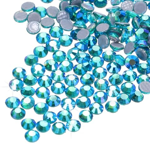 QUARKZMAN 2880 st värmehäftande strass glas kristall konst ädelstenar för hantverk kläder gör-det-själv-dekoration(Ss6 2 mm, himmelsblå)