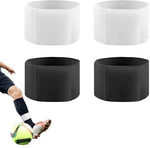 Schienbeinschonerhalter Fussball Herren Damen Kinder, 4 pcs Schienbeinschoner Fussball,Knöchelschoner Fußball, Klettverschluss Atmungsaktive Stutzenhalter für Fußball Radfahren Laufen