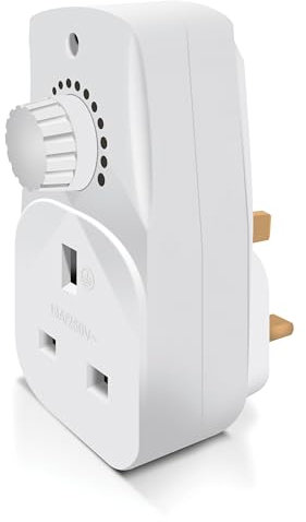 Eagle Plug-in Adjustable Dimmer, Easy to Use Rotary Dial for Custom Light Levels, Compatible with Dimmable LED Bulbs and More, Perfect for UK 13A Sockets