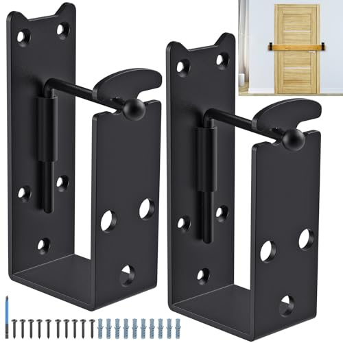 Dolibest 2er Tür Barricade Klammern, Tor U Winkel Halterung Stangehalter Türschloss Metallwinkel für 106.6 x 53.5mm Lumber Innen Außen Haus Garten Garage Scheune Sicherheitstürschloss