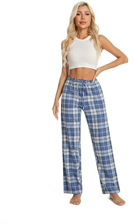 JTPW Ensemble de pyjama/pantalon de détente en flanelle super doux 100% coton pour femme avec poches, M