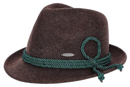 Steigenhöfer Original Herren Trachtenhut, Filzhut Wanderhut - Jakob - Größenverstellbar - Mit Schweißband - 100% Schurwolle - Ideal zum Förstern, Jagen und Oktoberfest