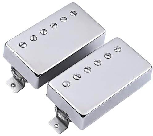 57 Classic 57 Classic Plus Alnico 2 Vintage Guitar Humbucker PAF Braided Wire Pickups Bridge and Neck For Les Paul style Guitar Chrome (Chrome)