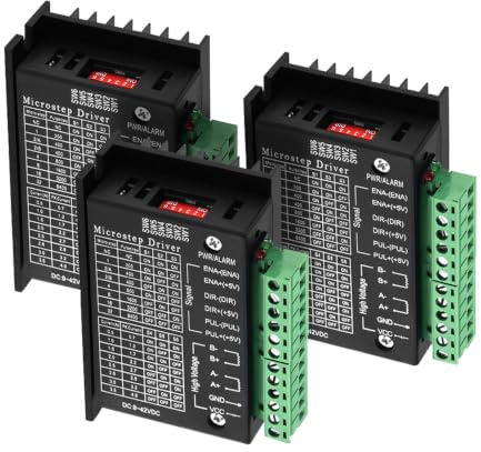OUYZGIA Schrittmotortreiber TB6600 4A 9-42V 32 Segmente 3PCS | 9–42V Weitspannung, integrierter Überstromschutz & gute Wärmeableitung für Dauerbetrieb