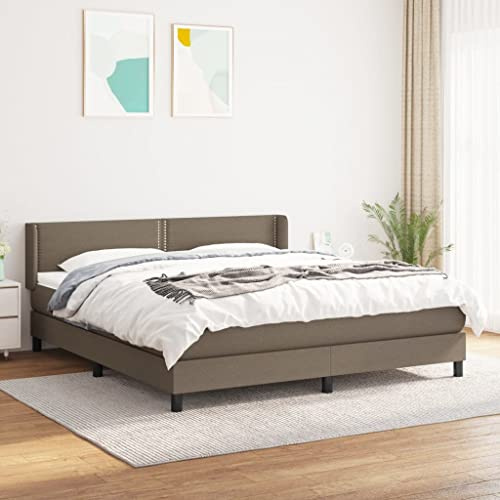 Generiskt resårsängar med ribbotten, sängar med madrasser för lägenheter, hotell (taupe, 180 x 200 cm, platt med mutter)