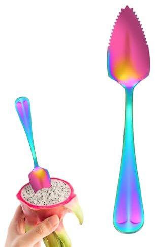 Cuillère Pamplemousse - Ustensile Cranté pour Prélever | Cuillères de Service en Acier Inoxydable,pour Salade de Fruits Snack Dessert et Dégustation