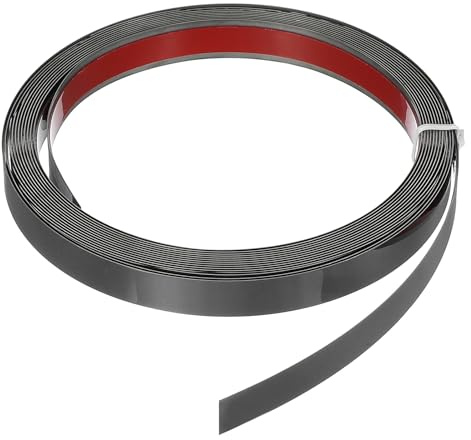 QUARKZMAN Moulure Murale En Métal 4m x 15mm Autocollante Moulure En Acier Inoxydable Finition Electroplaquée Bande Métallique Pour Bordure De Mur Plafond Cadre De Miroir, Noir