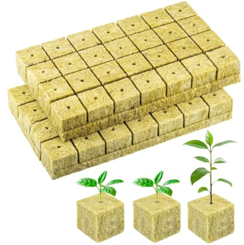 FENGSHENG-SHOP 200 Holes Rockwool Grow Cubes 2.5 x 2.5 x 2.5 cm, Stone Rock Wool Planting Cubes for Hydroponics Garden Tower Supplies, Soilless Planting Seedling Greenhouse for Tomatoes Herbs Orchids