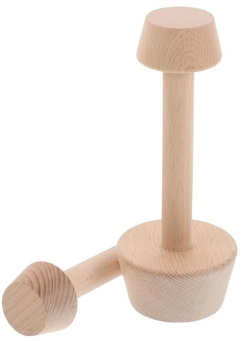 JECOMPRIS Moldes para Tartaletas y Mini Pasteles de Madera 2 Piezas Doble Cara Prensador para Hornear en Cocina