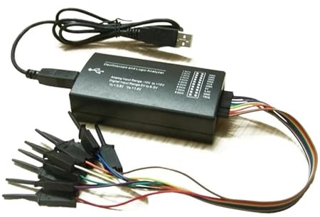 Osciloscopio virtual LHT00SU1, analizador lógico, generador de señales multifuncional con todas las funciones y frecuencia muestreo máxima 16 MHz/z