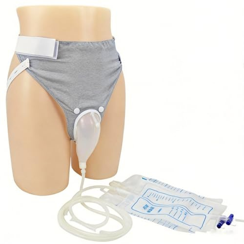 Wearable Men's Portable Urinal, Bottle with Anti-Backflow Switch - 2000ML Reusable Urine Bag for Bedridden & Travel, External Catheter, Male Urinary Incontinence Aid (3 Bags: 1x2000ML+2x1000ML)
