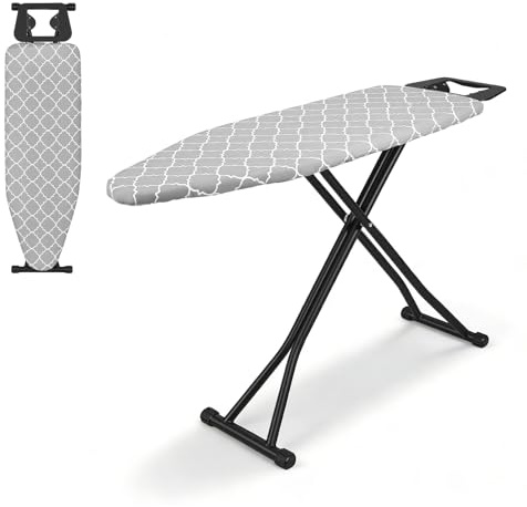 Bügelbrett,120x38CM Bügelbrett Höhenverstellbar 7 Reihen(75.5-94.5cm),Stabil & kompakt klappbar,Tischbügelbrett Klein und Einfach Aufzunehmen