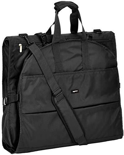 Amazon Basics Borsa porta abiti Premium, 1 m, Nero, Solido