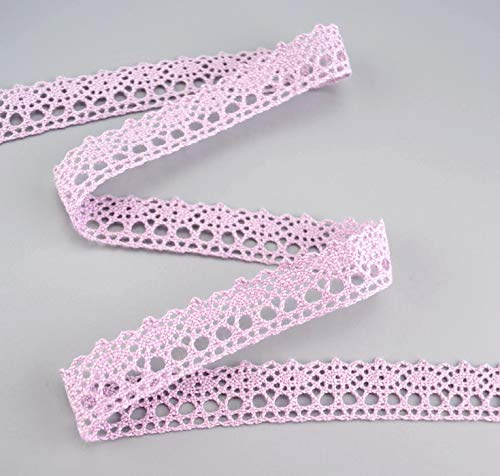 Spitze EMILIA FLIEDER 5 m x 15 mm Baumwollspitze Spitzenband Spitzenborte Dekoband Schleifenband Häkelspitze Baumwolle Häkelband Vintage Geschenkband Hochzeit