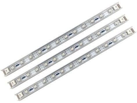 LED Sticks Unterbauleuchte LED Lichtleiste Möbelleuchte Blau Flach Star LED-Sticks 3er Set je 3W 12V inkl. Netzteil Lichtleiste LED 105lm 3x26cm Möbelleuchte