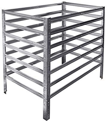 shelfplaza® HOME Komposter Metall 100x120x60 cm/Komposter 720 Liter/Komposter Stecksystem als Garten Komposter Metall verzinkt als Kompostierer für Garten Komposthaufen Metall/Kompost