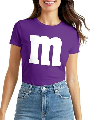 MoonWorks® – Camiseta para mujer, disfraz de grupo, talla M, para carnaval M Lila XL