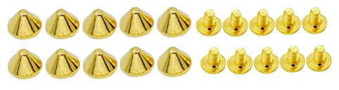 B Baosity 10 Pcs Spike Nieten Kegelnieten Metallnieten Jeansnieten Hohlnieten Schrauben Nieten für Dekoration - Golden