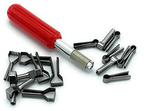 Xacto Router Handle + 16 routers for Vinyl/PVC Weld Trimming | Durable red X-Acto router handle with ergonomic grip, twist-lock fitting and 120mm length for safety floor weld trimming.