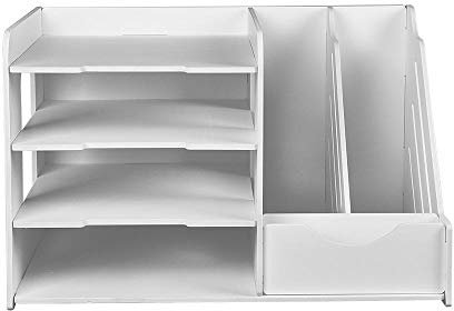 XBSLJ Zeitungsständer, Briefablage Buchmagazinhalter Desktop File Rack Aufbewahrungsartefakt Mehrschichtiges Desk Organizer Briefpapier Aufbewahrungsregal Regal-Rosa