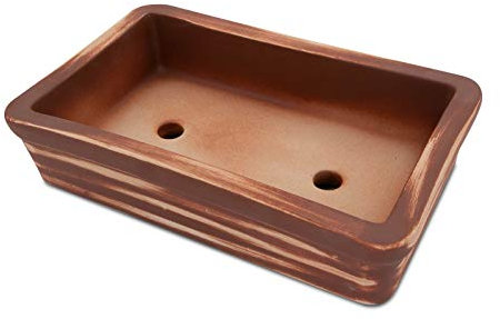 Original K&K Bonsaischale rechteckig 29x18x7 Terra-rot aus hochwertiger Steinzeug-Keramik